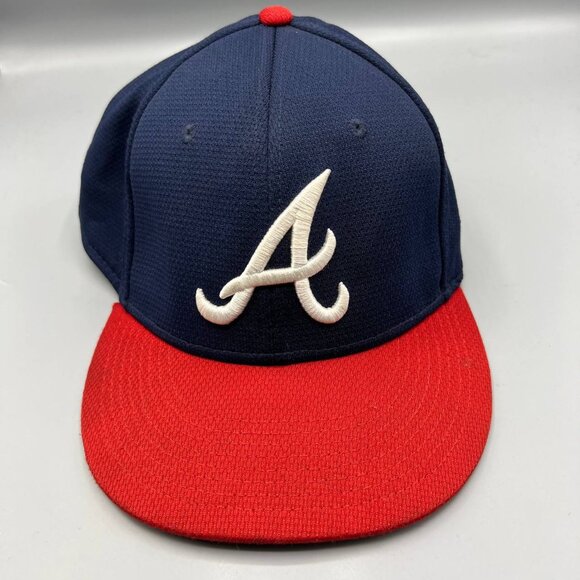 Vintage Atlanta Braves Hat‎ Men Blue Red OC Sports MLB Strap Back Cap New - Picture 1 of 8